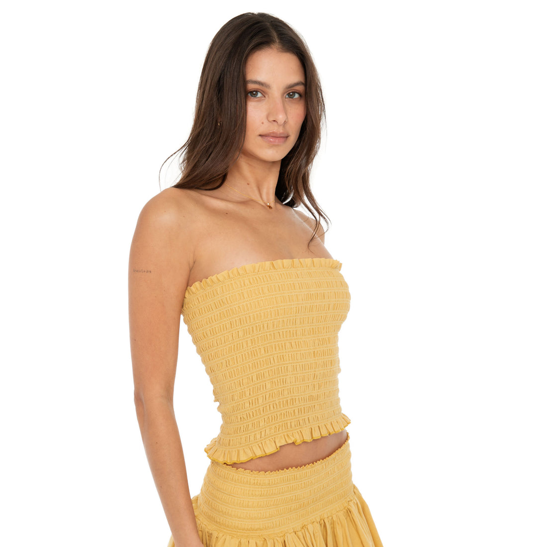 Are You Am I - Nira Tube Top**mustard