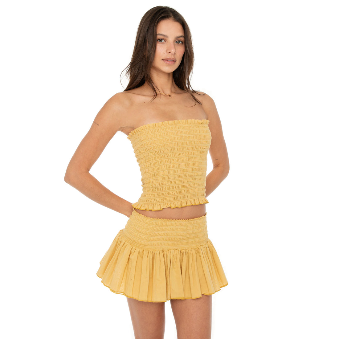 Are You Am I - Nira Tube Top**mustard