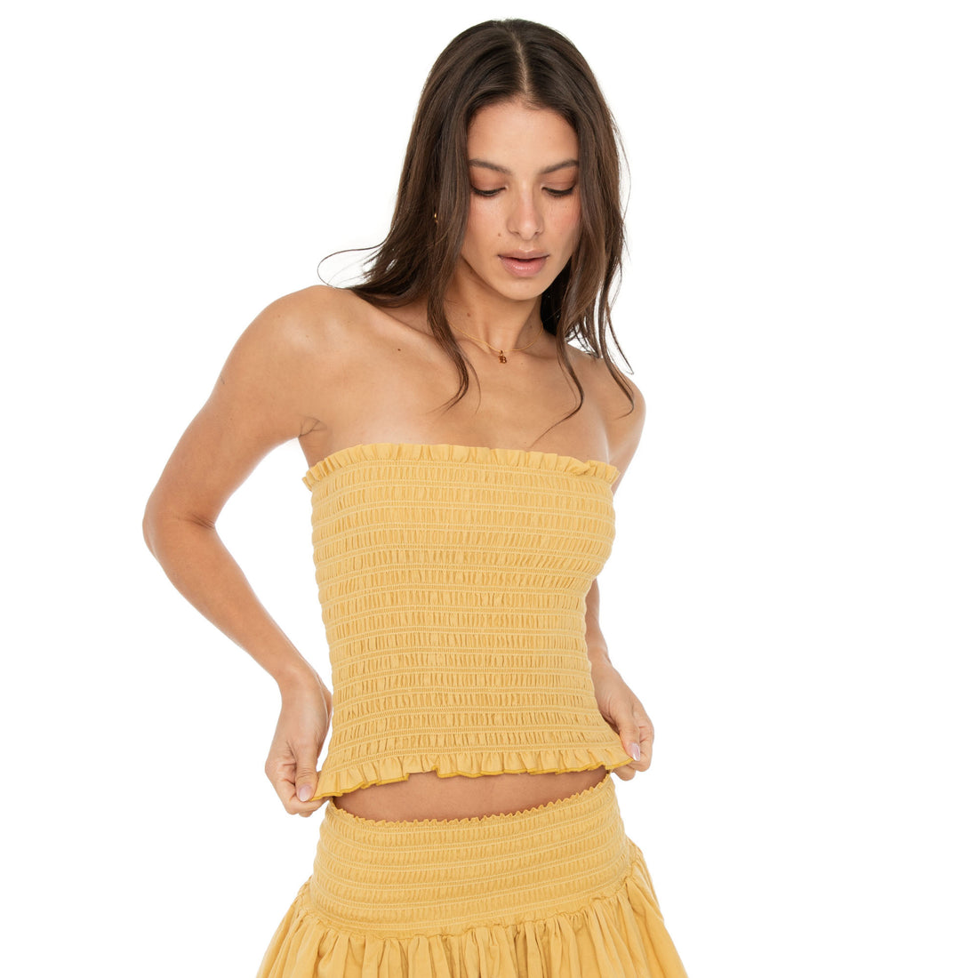 Are You Am I - Nira Tube Top**mustard