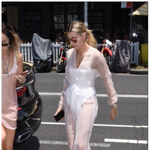 The Kimia Bodysuit on Hailey Baldwin in Daily Mail