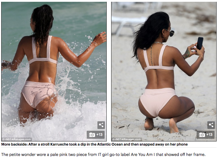 The Nima Swim Brief and Nuri Triangle Top on Karrueche Tran in Daily Mail