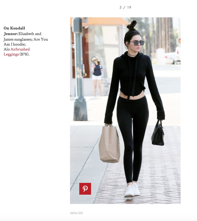 The Croft Hoodie on Kendall Jenner in Who What Wear's Celebrity Legging Feature