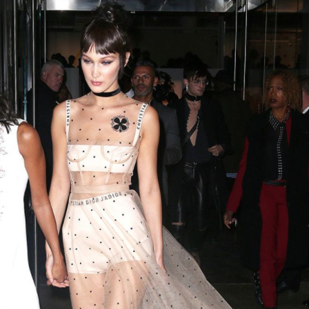 The Rosalie Velvet Choker on Bella Hadid in Who What Wear's Outfit Breakdown