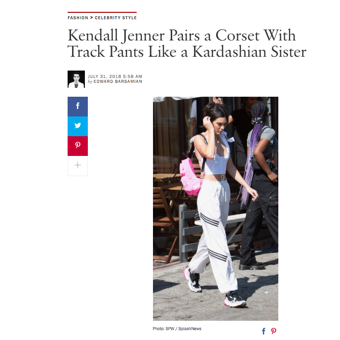 Kendall Jenner wearing Dulcinea in Vogue