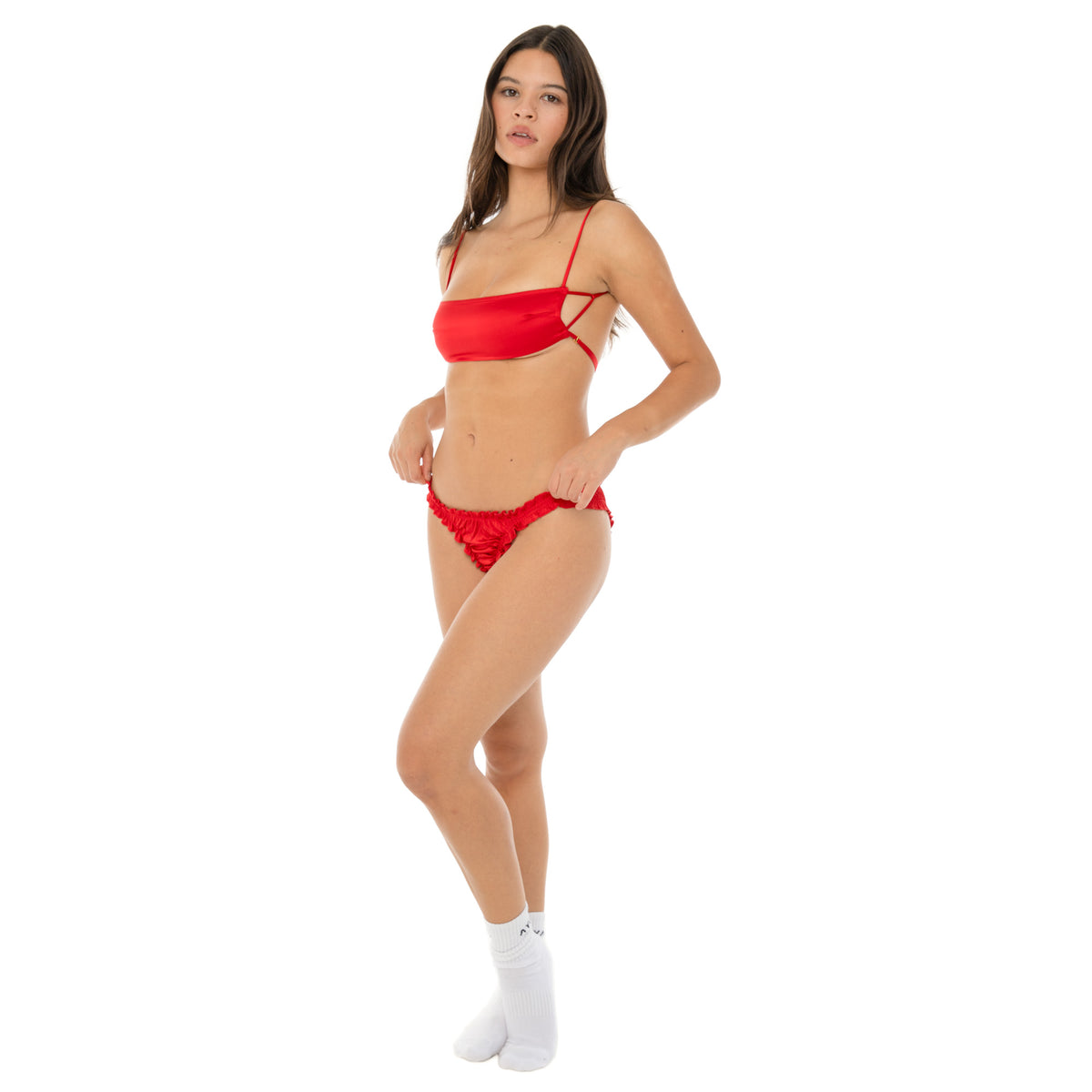 Are You Am I - Nai Silk Hotpant **cherry-red