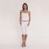 Video of Are You Am I Miia Capri in white modal cotton featuring low-rise fit, cropped hem, and supersoft stretchy feel**white