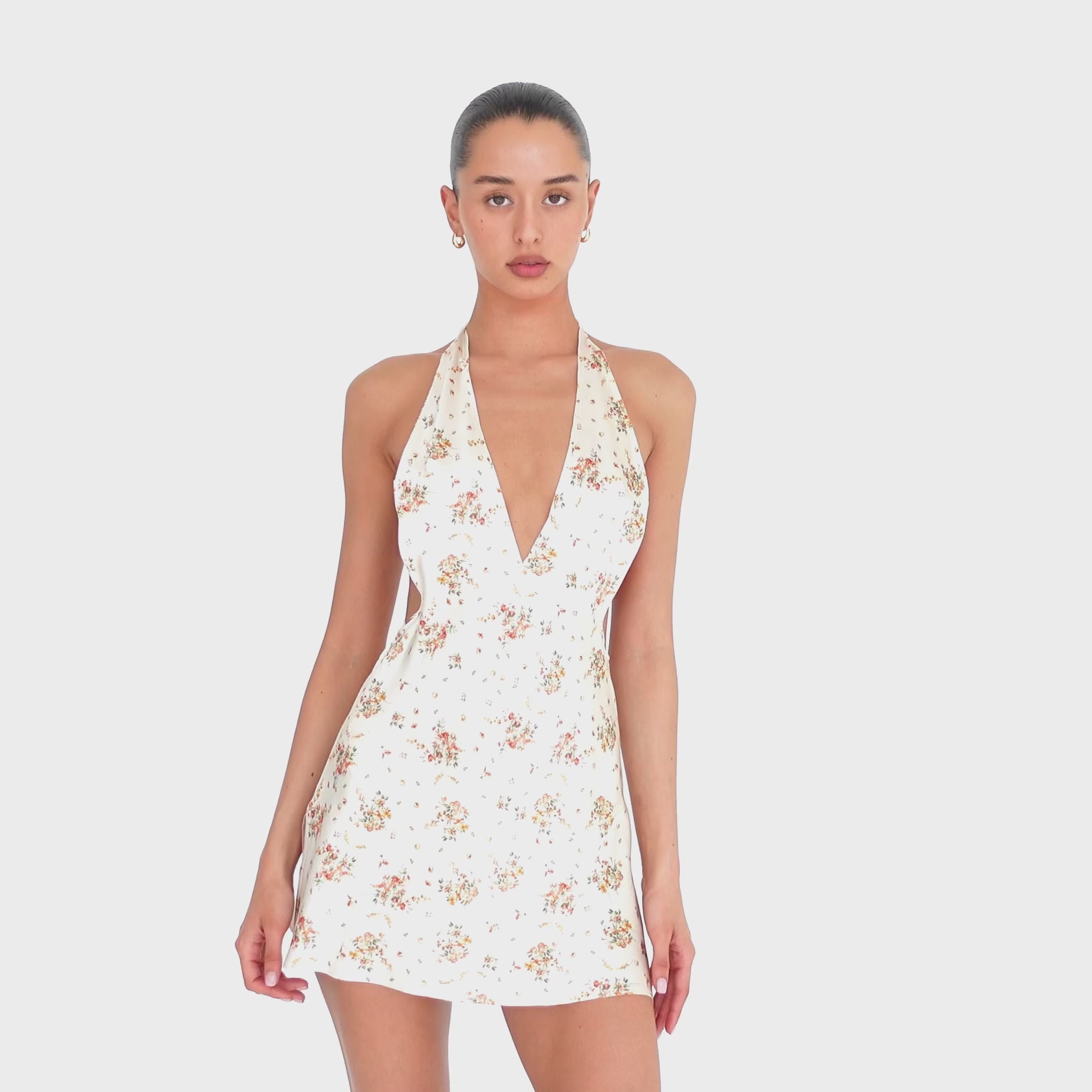 Are You Am I - Atla Floal Dress **ivory