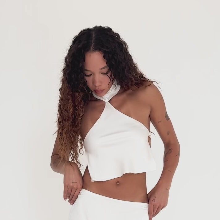 Are You Am I - Kiku Top **white