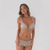 360 video of Llai mocked ruffle boyshort swim with front tie and cheeky bottom **paisley