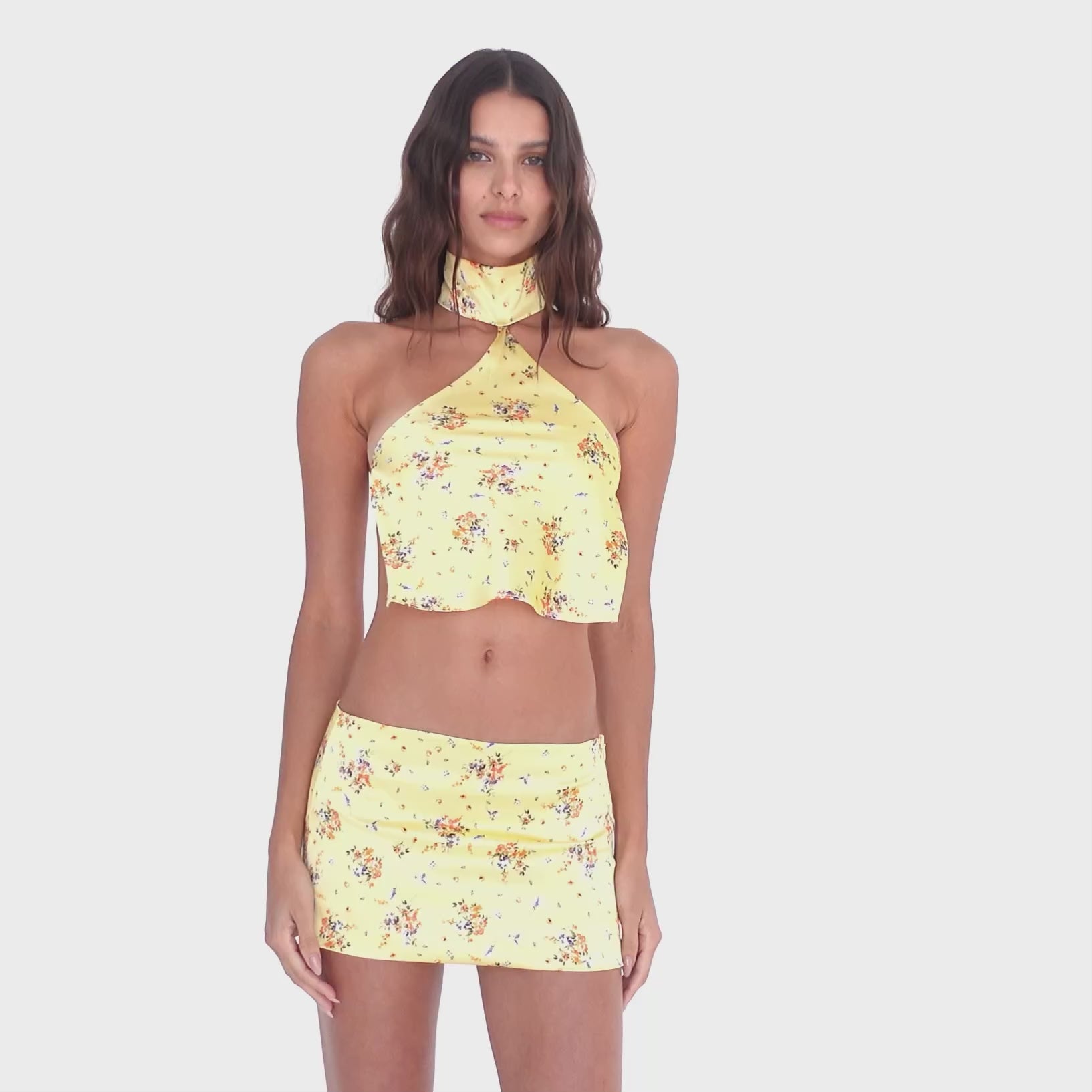 Are You Am I - Tini Floral Skirt **lemon