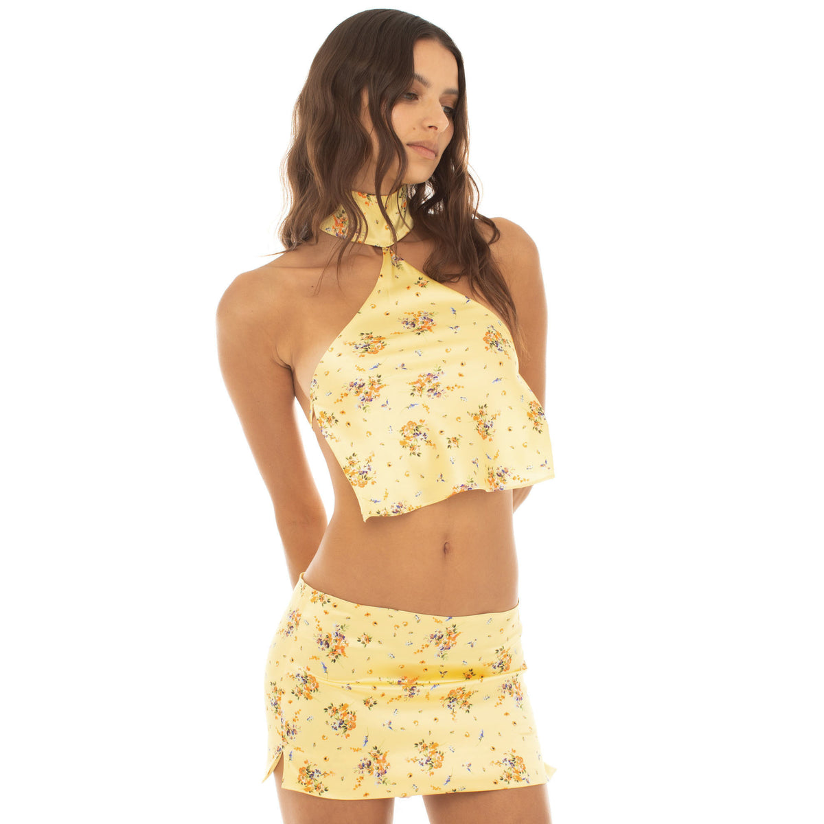 Are You Am I - Tini Floral Skirt **lemon
