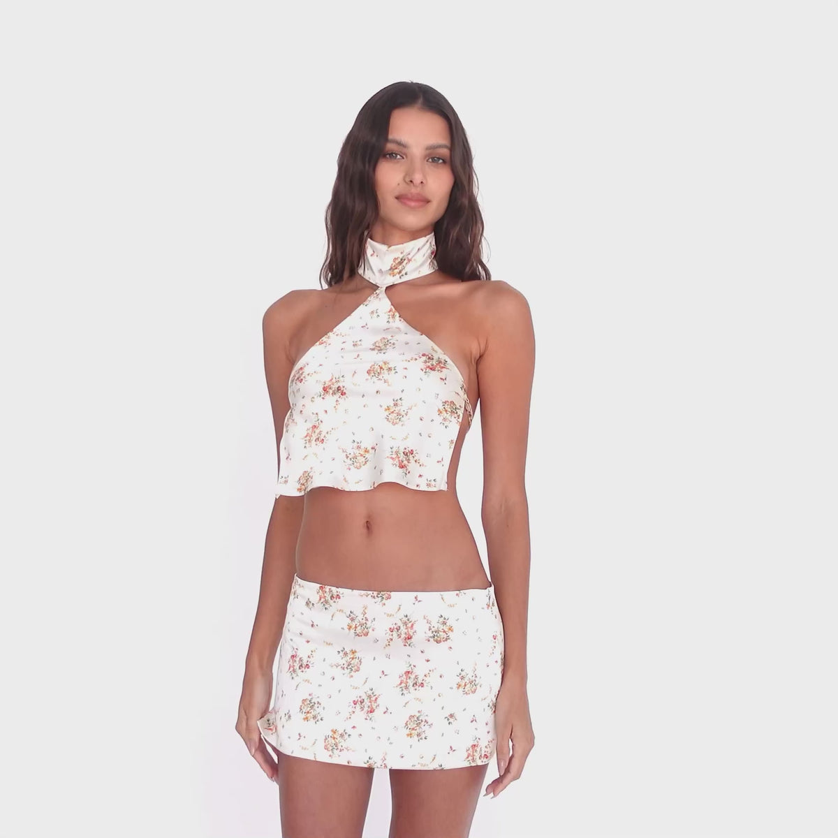 Are You Am I - Tini Floral Skirt **ivory